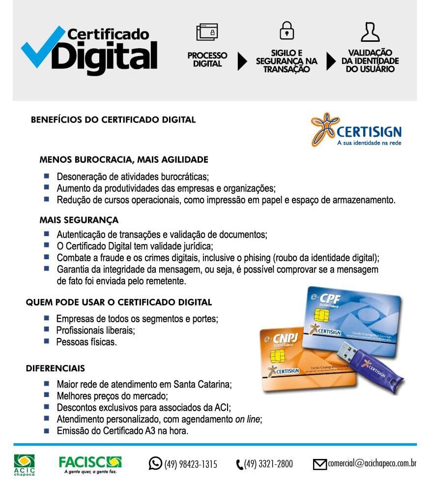 ACISMI oferece o Certificado Digital obrigatório - Jornal O Farol